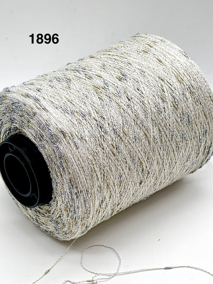 Spool of gray thread on a white background with number 1896.