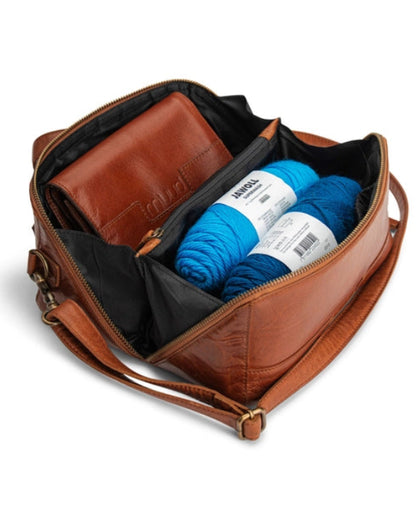 muud Cleo genuine leather box style crossbody project bag from iDOKNiT