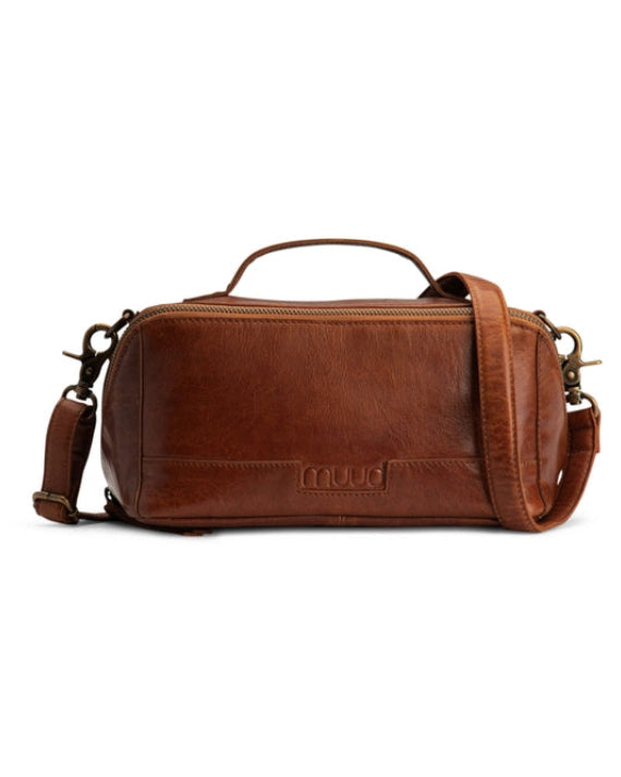 muud Cleo genuine leather box style crossbody project bag from iDOKNiT
