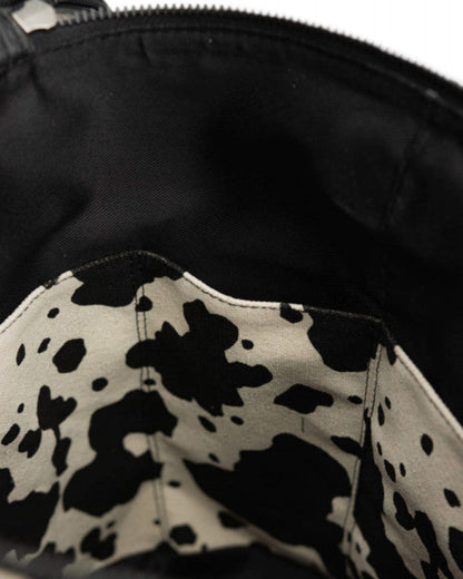 muud Saturn XL canvas project bag with genuine leather details and yarn feed holes from iDOKNiT
