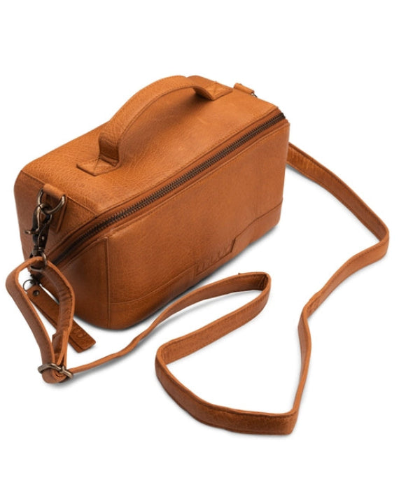 muud CLEO Genuine Leather Crossbody Bag, Knitting Project Bag & Everyday Organizer with Adjustable Shoulder Strap