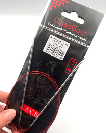 ChiaoGoo RED Lace 32 inch fixed circular stainless steel knitting needles