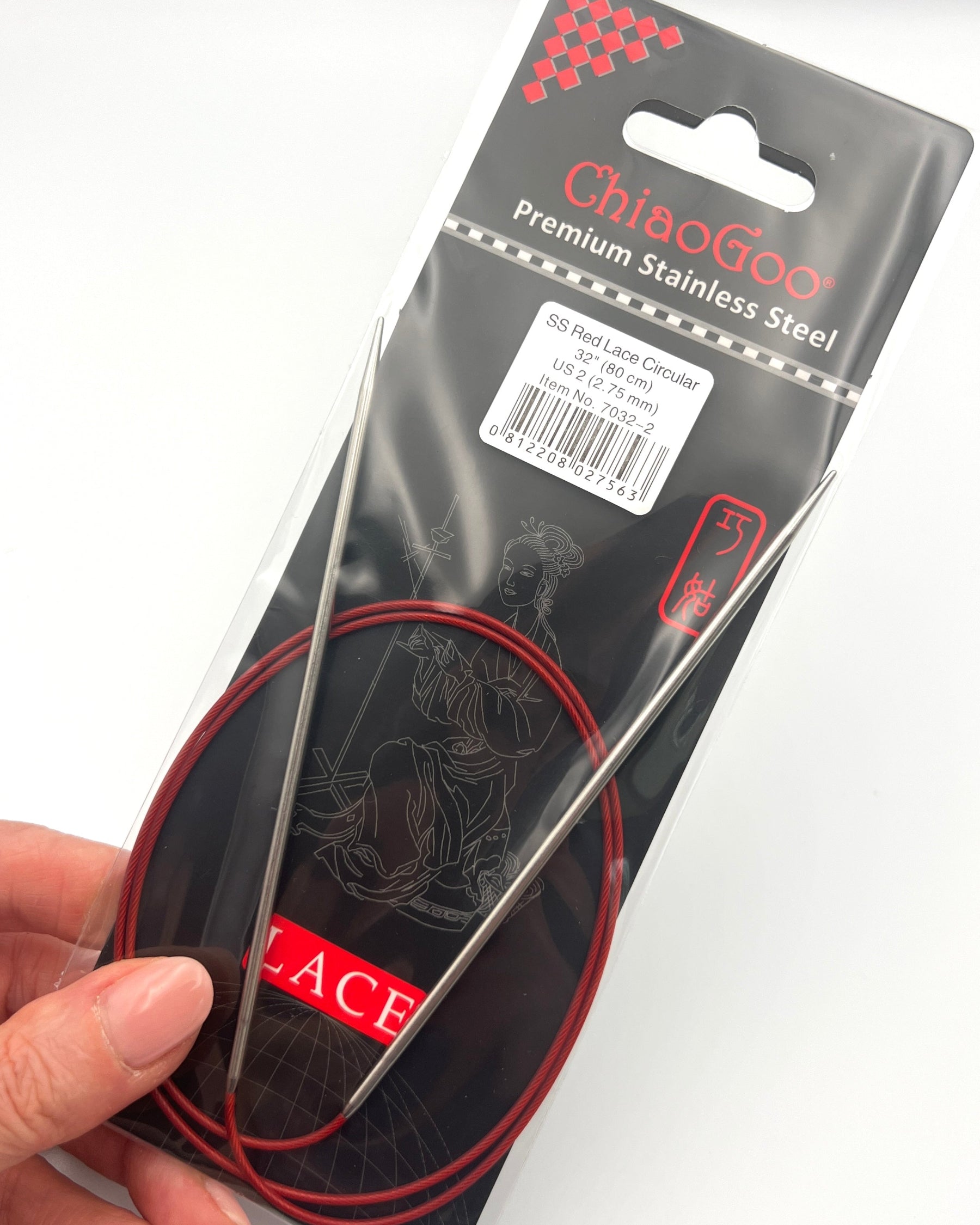 ChiaoGoo RED Lace 32 inch fixed circular stainless steel knitting needles