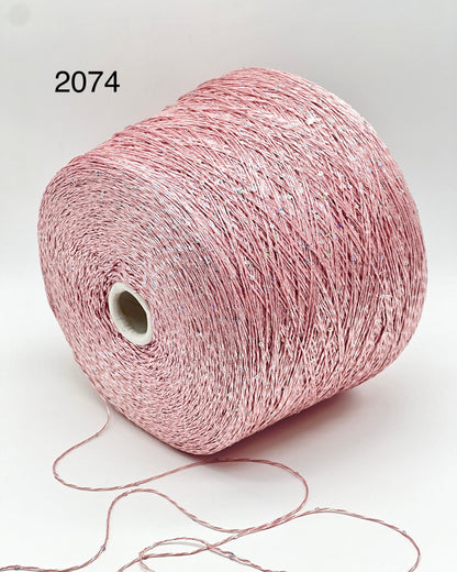Professional grade RiGo STELLATO sport weight yarn from iDOKNiT, featuring a sophisticated 60% Italian cotton base with 2mm integrated paillettes. This authentic Italian-made yarn is curated by iDOKNiT to provide a refined shimmer and luxury finish for elegant, high-performance knitting projects.