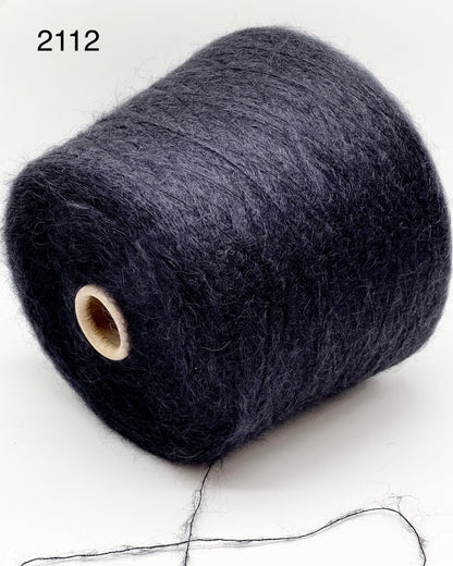 Elite iDOKNiT luxury lace weight yarn, AURORA by Filcom Italy. 70% super kid mohair and 30% silk blend, Nm 8500. Authentic Italian-made fluffy yarn with a dreamy halo and elegant silk core curated by iDOKNiT for professional knitting