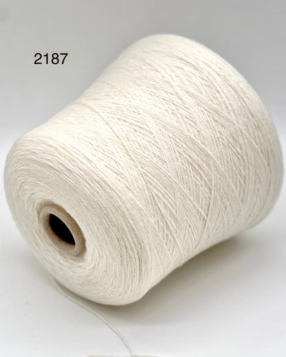Exclusive iDOKNiT lace weight yarn, GLICINE by Filati Naturali Italy. 59% merino and 25% cashmere blend with a unique elastic chainette (chain-cable) structure, providing 650m per 100g. Authentic Italian-made luxury fiber curated by iDOKNiT for stretchy, resilient, and ultra-soft knitwear that maintains its shape beautifully.
