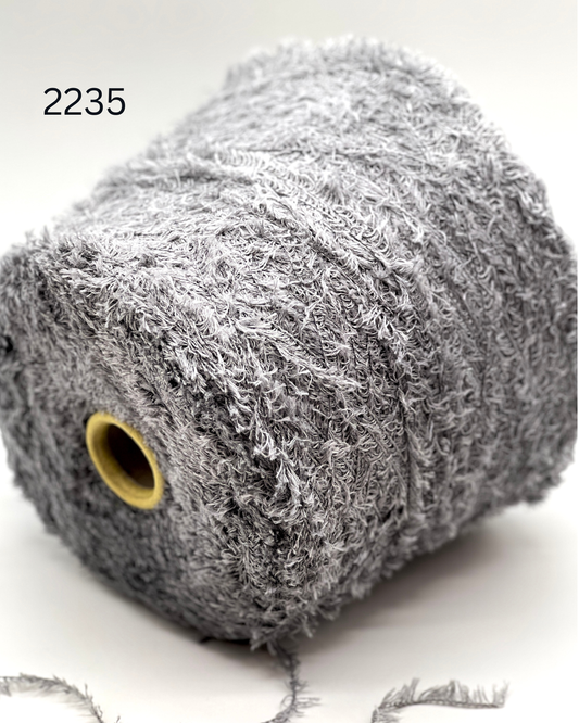 G&G Filati TAGLIATINO 100% cotton Italian DK weight eyelash texture yarn with a soft fluffy grass-like structure for creative knitting at iDOKNiT.