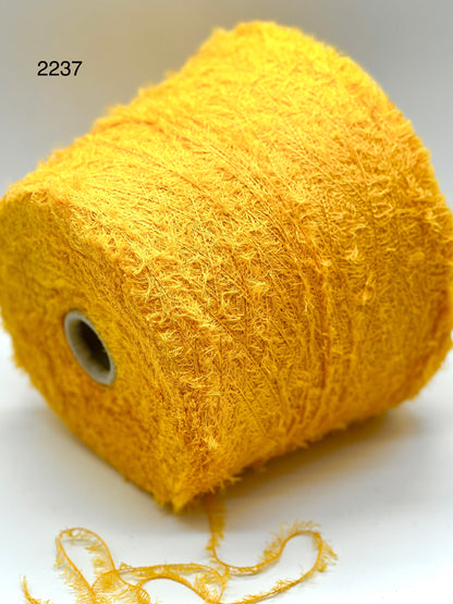 GRASS EYELASH Cotton Yarn, TAGLIATINO, Premium Italian Yarn by G&G Filati, Balls or Cones, Fingering  Weight: 410m/100g (448y/3.52oz)