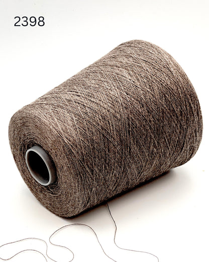 Exclusive iDOKNiT ultra fine lace weight yarn, TAHITI by Botto Giuseppe Italy. A premium smooth mill yarn blend of 50% cotton and 50% merino wool providing 2400m per 100g. Authentic Italian-made luxury fiber curated by iDOKNiT for crisp standalone multi-strand knitting, fine gauge weaving, and carrying as a companion yarn to add structure and elasticity.