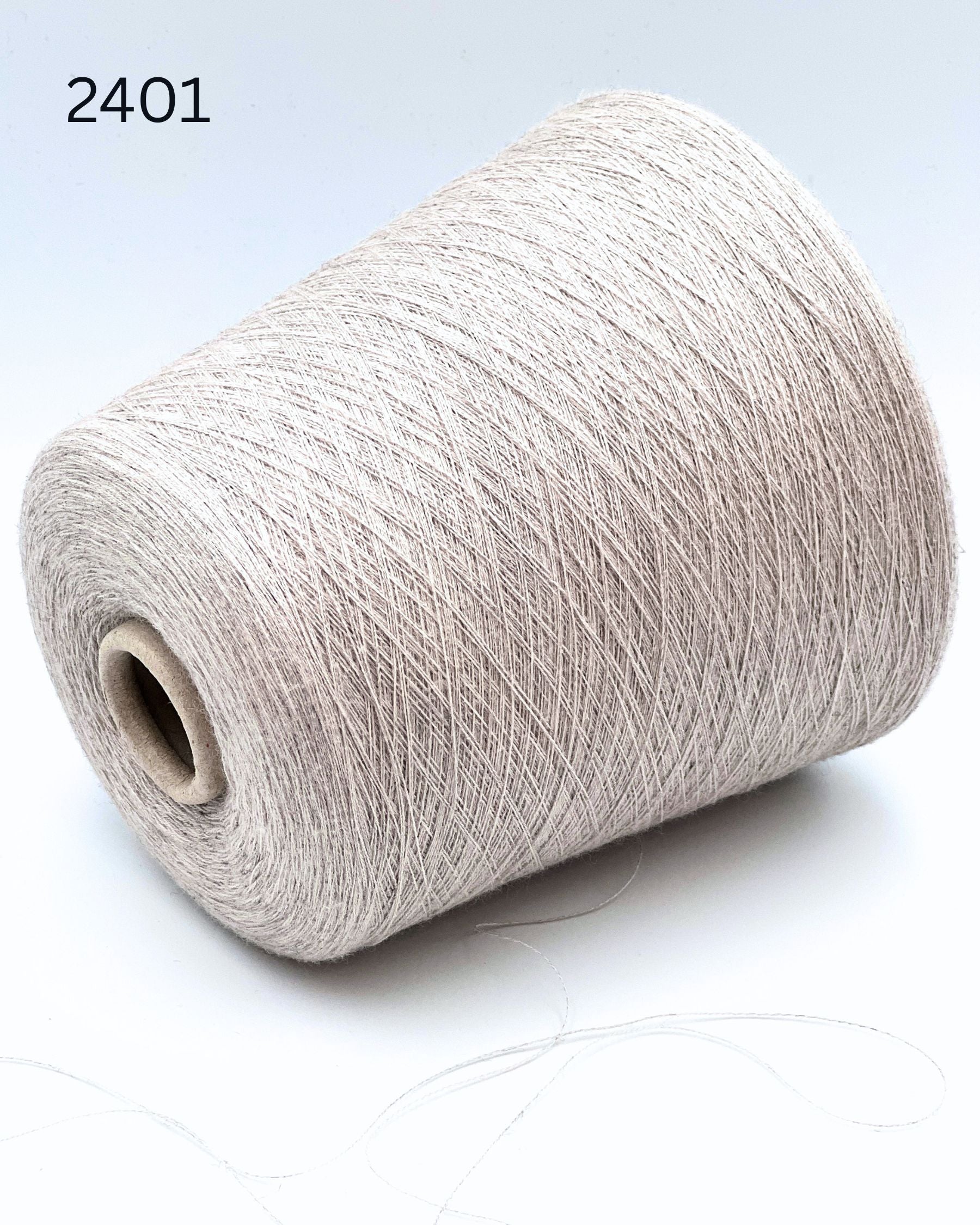 Exclusive iDOKNiT ultra fine lace weight yarn, TAHITI by Botto Giuseppe Italy. A premium smooth mill yarn blend of 50% cotton and 50% merino wool providing 2400m per 100g. Authentic Italian-made luxury fiber curated by iDOKNiT for crisp standalone multi-strand knitting, fine gauge weaving, and carrying as a companion yarn to add structure and elasticity.