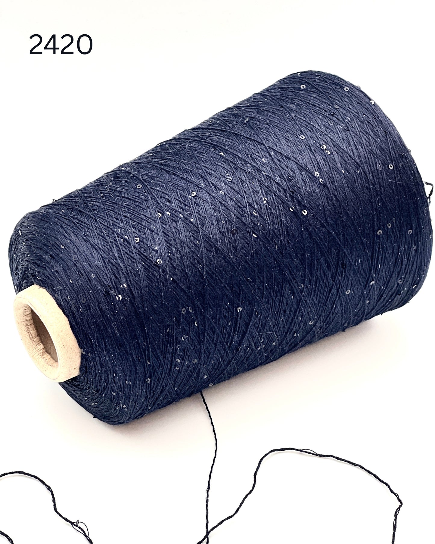 G&G Filati MULBERRY SETA luxury 100 mulberry silk lace weight yarn with integrated 2mm paillette sequins wound for boutique knitwear