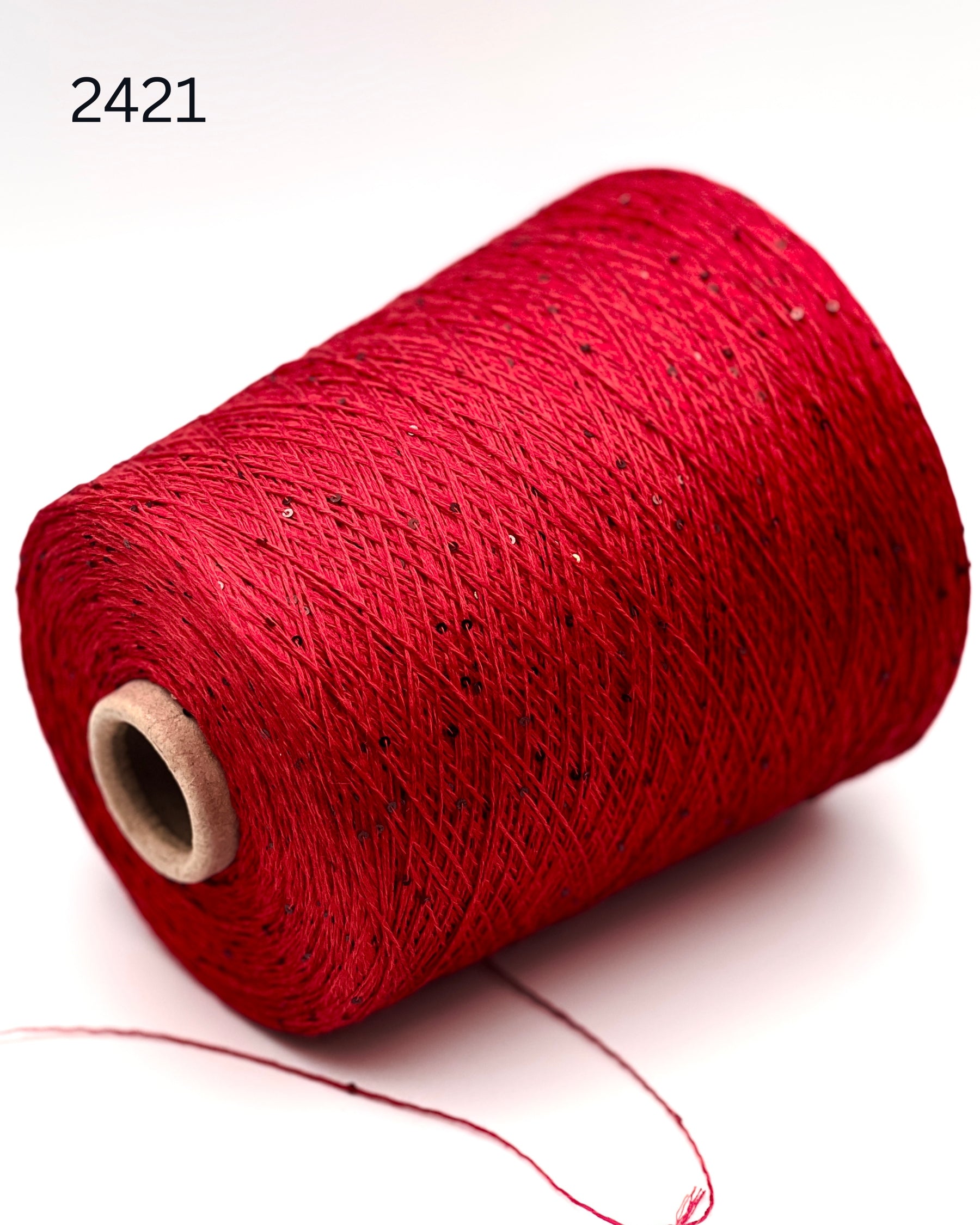 G&G Filati MULBERRY SETA luxury 100 mulberry silk lace weight yarn with integrated 2mm paillette sequins wound for boutique knitwear