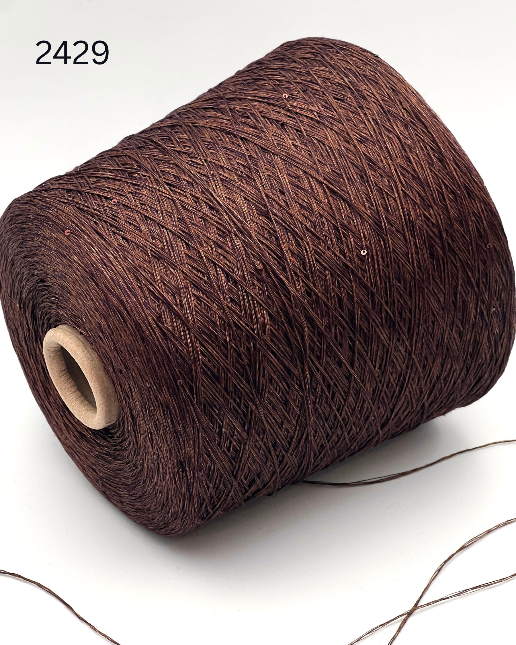 G&G FILATI PAILLETTES Italian 100 percent linen lace weight yarn with integrated 2mm micro sequins on cone for knitting crochet weaving and machine knitting