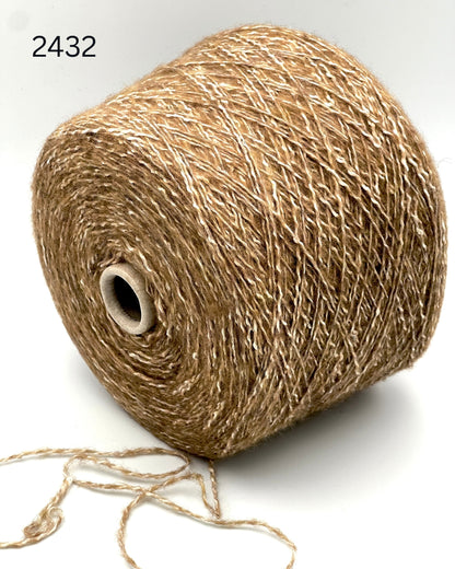 LINEAPIU TACOS Italian cotton linen wool blend DK weight irregular slub fantasy textured yarn on cone for knitting crochet and weaving from iDOKNiT