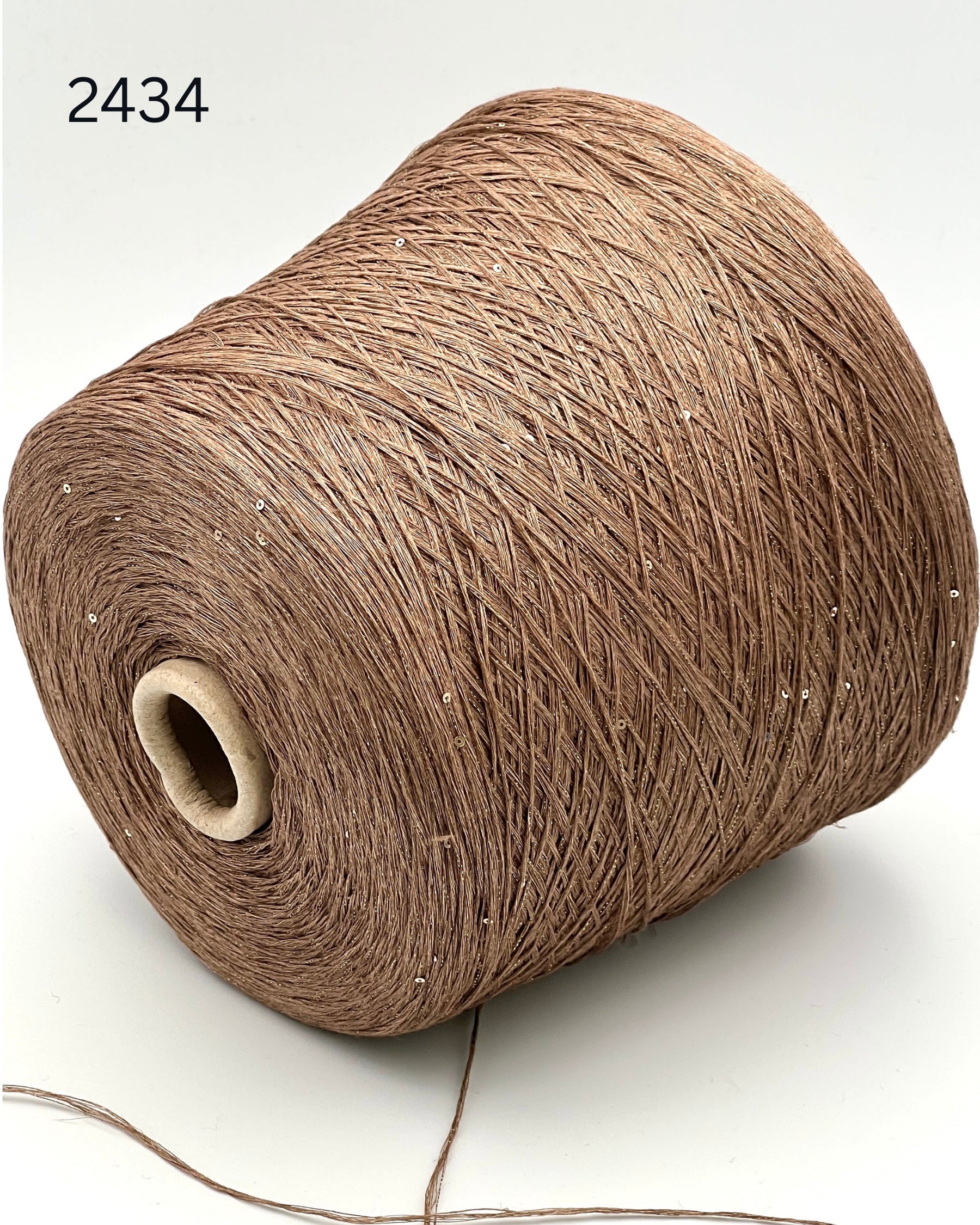 GG FILATI LINO 430 Italian 100 percent flax linen fingering weight yarn with integrated 2mm sequins and metallic lurex on cone from iDOKNiT