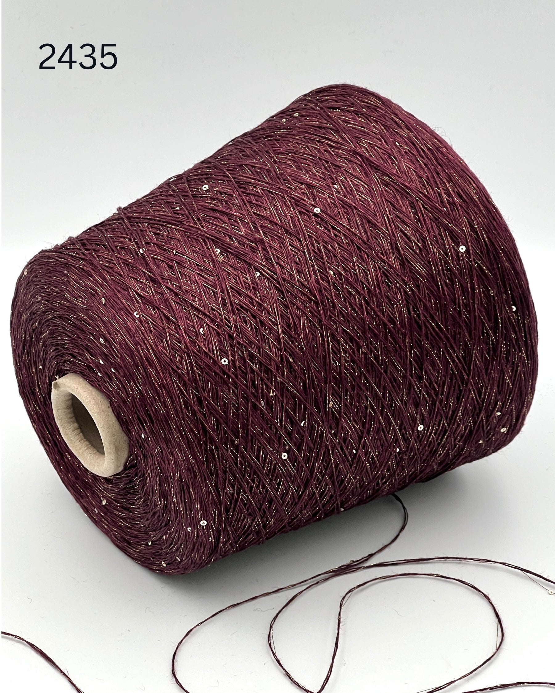 GG FILATI LINO 430 Italian 100 percent flax linen fingering weight yarn with integrated 2mm sequins and metallic lurex on cone from iDOKNiT