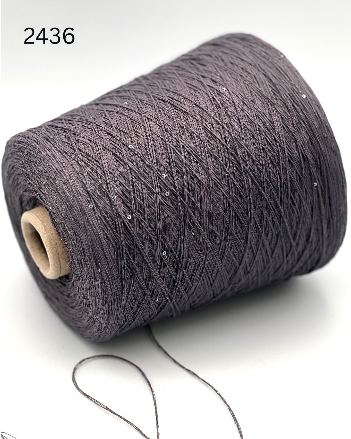 GG FILATI LINO 430 Italian 100 percent flax linen fingering weight yarn with integrated 2mm sequins and metallic lurex on cone from iDOKNiT