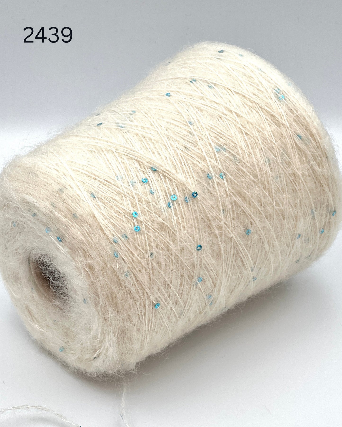 GG FILATI CIGNO Italian superkid mohair silk lace fingering weight yarn with integrated 3mm sequins on cone from iDOKNiT