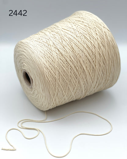 Pecci Filati Kiss Italian cotton polyamide blend sport weight elastic chainette yarn on cone from iDOKNiT