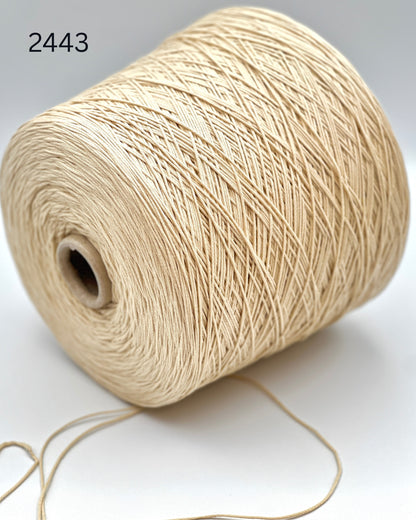 Pecci Filati Kiss Italian cotton polyamide blend sport weight elastic chainette yarn on cone from iDOKNiT