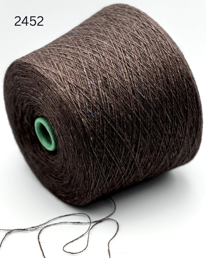 Filcom Pamir Tweed Italian luxury lace yarn spun from an equal blend of natural yak down and silk with colorful tweed flecks from iDOKNiT