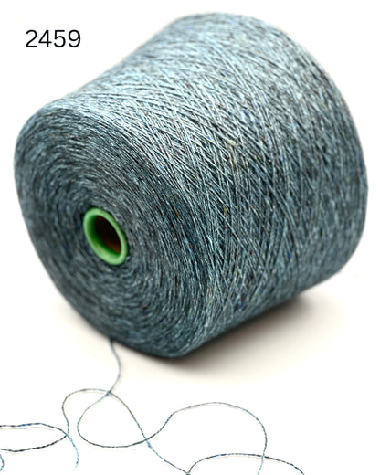 Filcom Pamir Tweed Italian luxury lace yarn spun from an equal blend of natural yak down and silk with colorful tweed flecks from iDOKNiT