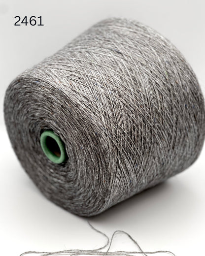 Filcom Pamir Tweed Italian luxury lace yarn spun from an equal blend of natural yak down and silk with colorful tweed flecks from iDOKNiT