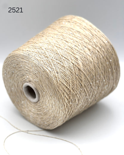 Rigo Saint Tropez linen silk silver paillette fingering weight yarn in balls from iDOKNiT