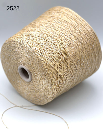 Rigo Saint Tropez linen silk silver paillette fingering weight yarn in balls from iDOKNiT