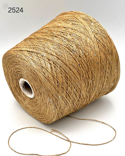 Hilo brillante de seda y lino Paillettes, SAINT TROPEZ, hilo italiano de lujo de RiGo, en ovillos o conos, grosor fingering, 400 m/100 g (437 y/3,52 oz)
