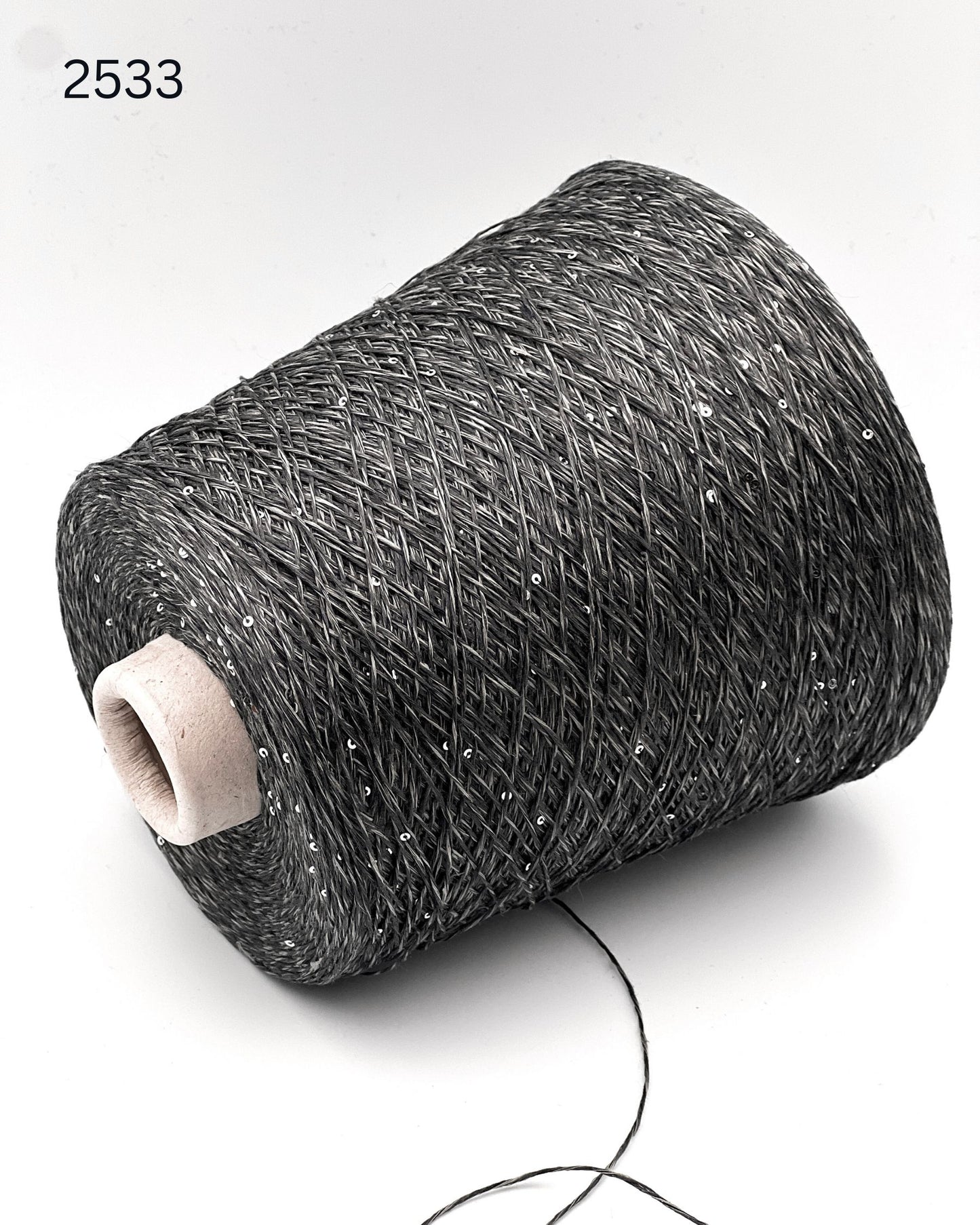 Hilo brillante de seda y lino Paillettes, SAINT TROPEZ, hilo italiano de lujo de RiGo, en ovillos o conos, grosor fingering, 400 m/100 g (437 y/3,52 oz)