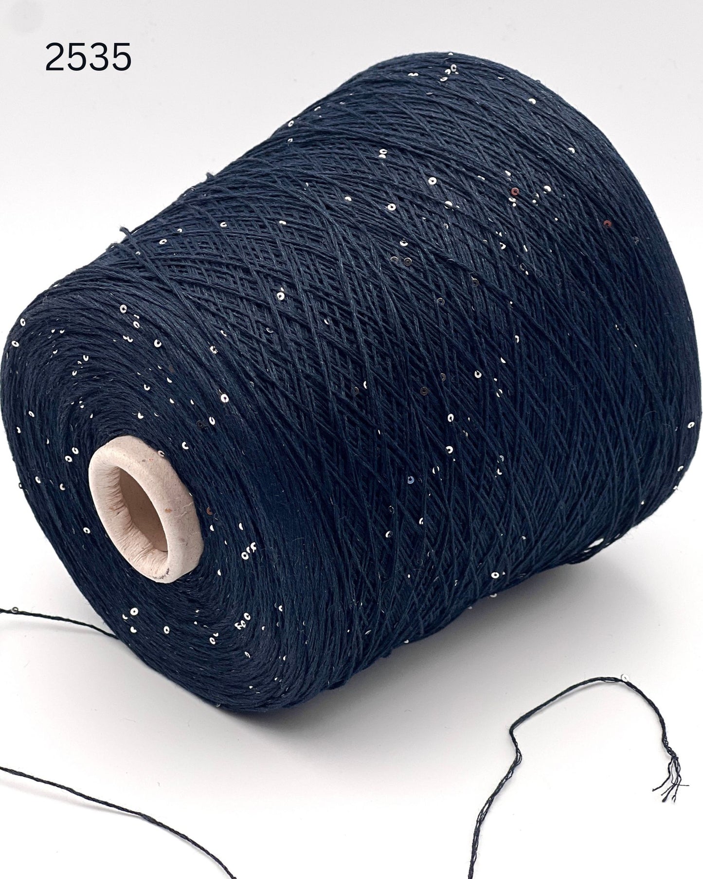 Hilo brillante de seda y lino Paillettes, SAINT TROPEZ, hilo italiano de lujo de RiGo, en ovillos o conos, grosor fingering, 400 m/100 g (437 y/3,52 oz)