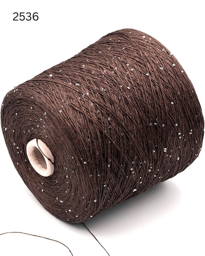 Hilo brillante de seda y lino Paillettes, SAINT TROPEZ, hilo italiano de lujo de RiGo, en ovillos o conos, grosor fingering, 400 m/100 g (437 y/3,52 oz)