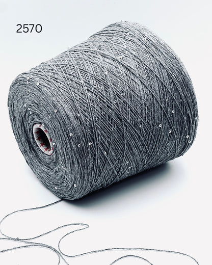 Profilo Paillettes 98 percent cashmere with micro sequins fingering weight yarn from iDOKNiT