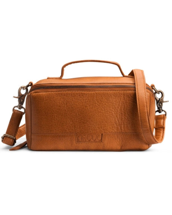 muud Cleo genuine leather box style crossbody project bag from iDOKNiT