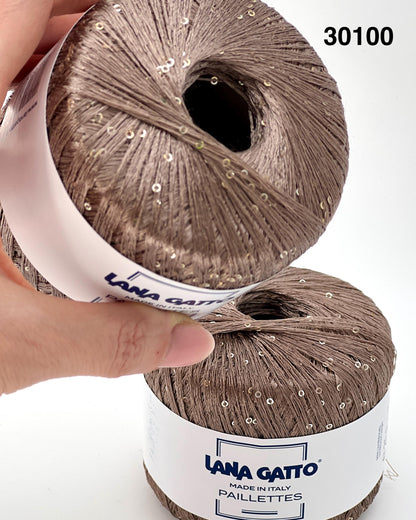 Lana Gatto Classic sequin yarn ball, 100% polyester, 25g