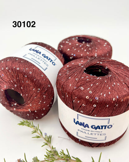 Lana Gatto Classic sequin yarn ball, 100% polyester, 25g