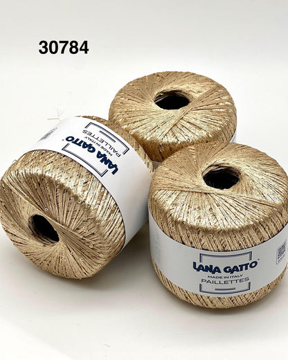 Lana Gatto Classic sequin yarn ball, 100% polyester, 25g