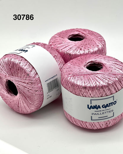 Lana Gatto Classic sequin yarn ball, 100% polyester, 25g