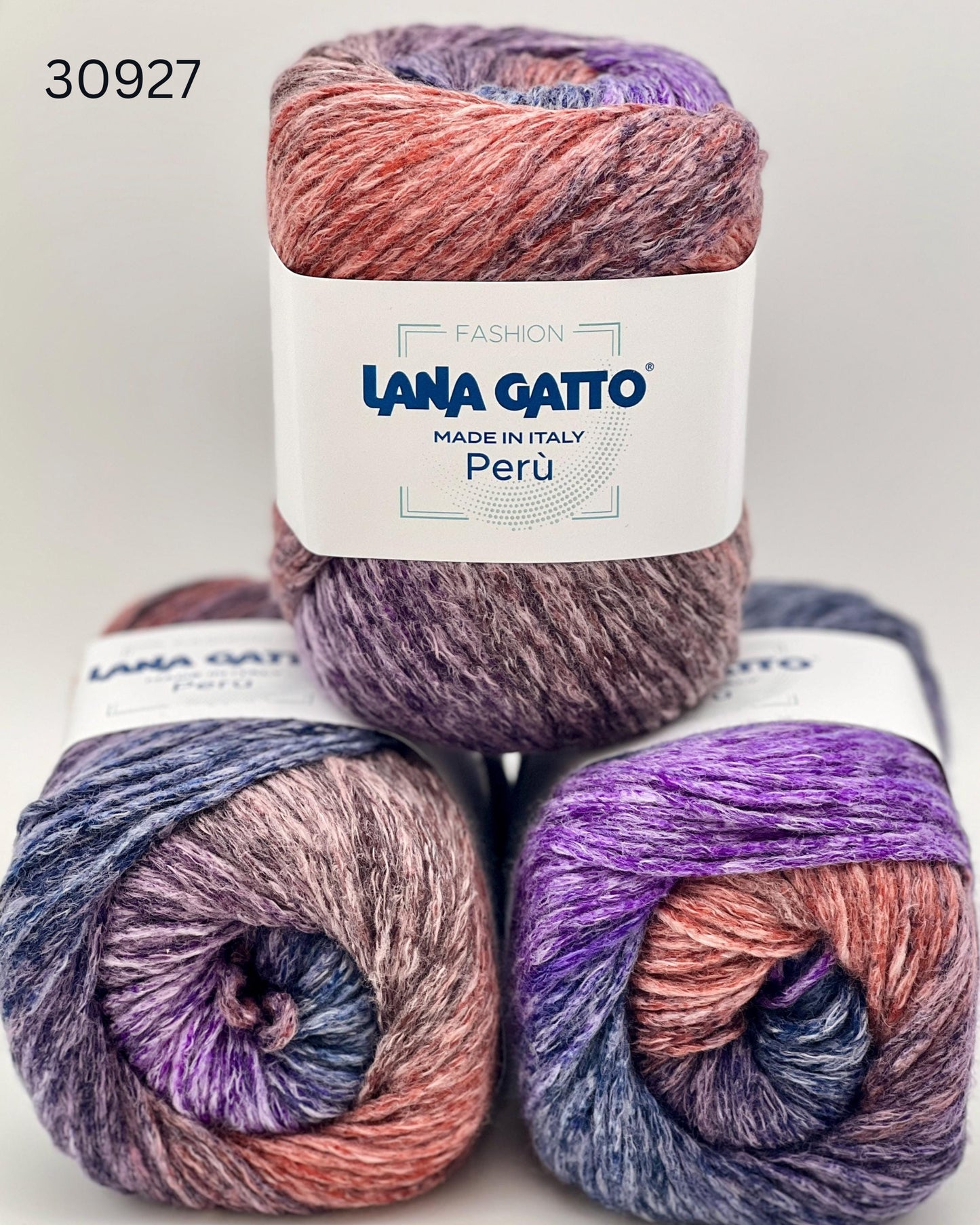 Lana Gatto Peru superwash wool cotton gradient yarn balls from iDOKNiT