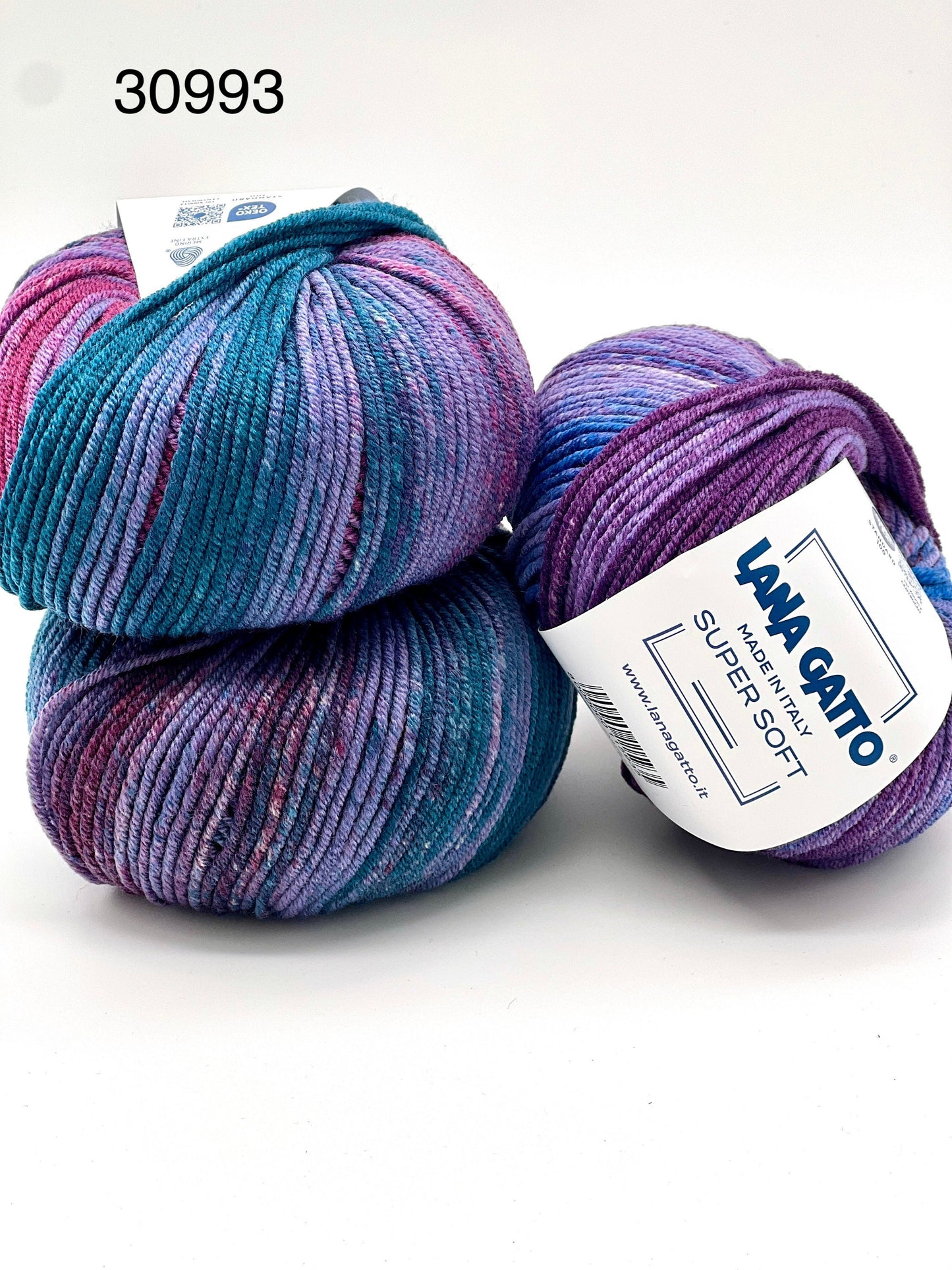 Lana Gatto SUPER SOFT Print Colors yarn ball – extra fine merino wool made in Italy