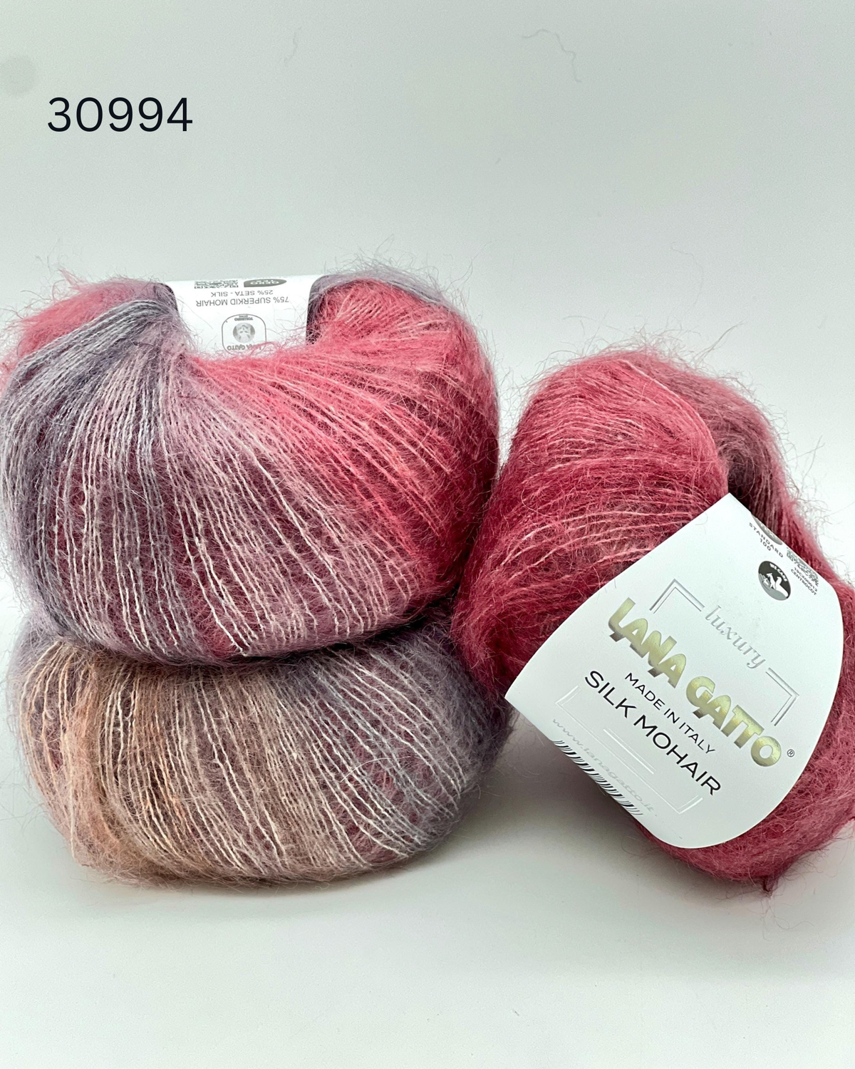 Lana Gatto Silk Mohair 75 percent SuperKid Mohair 25 percent Silk gradient lace weight yarn from iDOKNiT