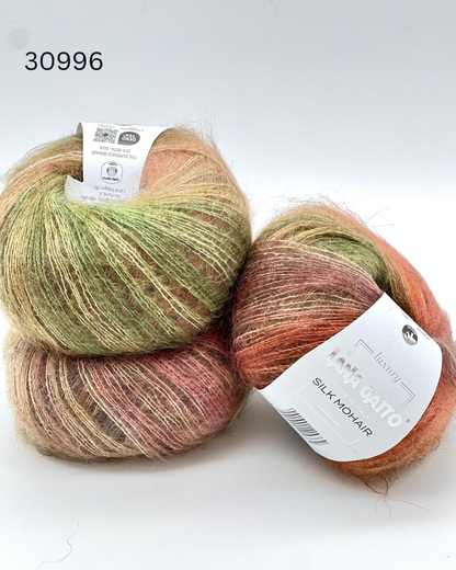 Lana Gatto Silk Mohair 75 percent SuperKid Mohair 25 percent Silk gradient lace weight yarn from iDOKNiT