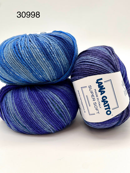 Lana Gatto SUPER SOFT Print Colors yarn ball – extra fine merino wool made in Italy