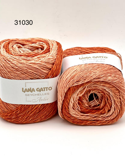Lana Gatto SEYCHELLES cotton and hemp Italian sport weight yarn for summer knitting at iDOKNiT.