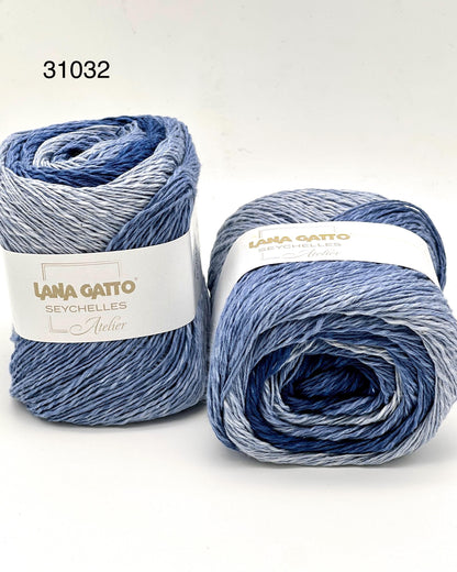 Lana Gatto SEYCHELLES cotton and hemp Italian sport weight yarn for summer knitting at iDOKNiT.