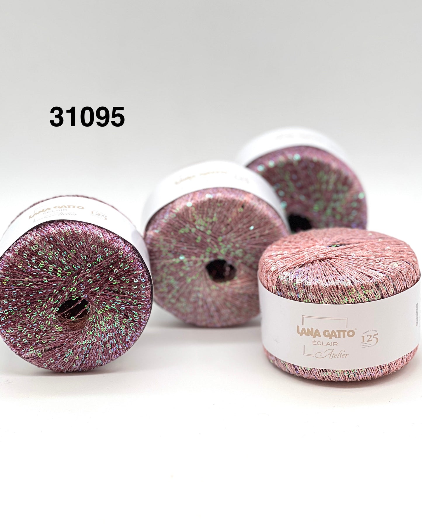 Lana Gatto Éclair sequin yarn ball, gradient thread, rainbow paillettes