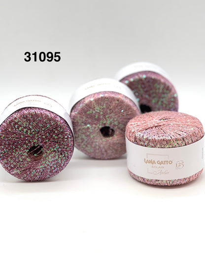 Lana Gatto Éclair sequin yarn ball, gradient thread, rainbow paillettes