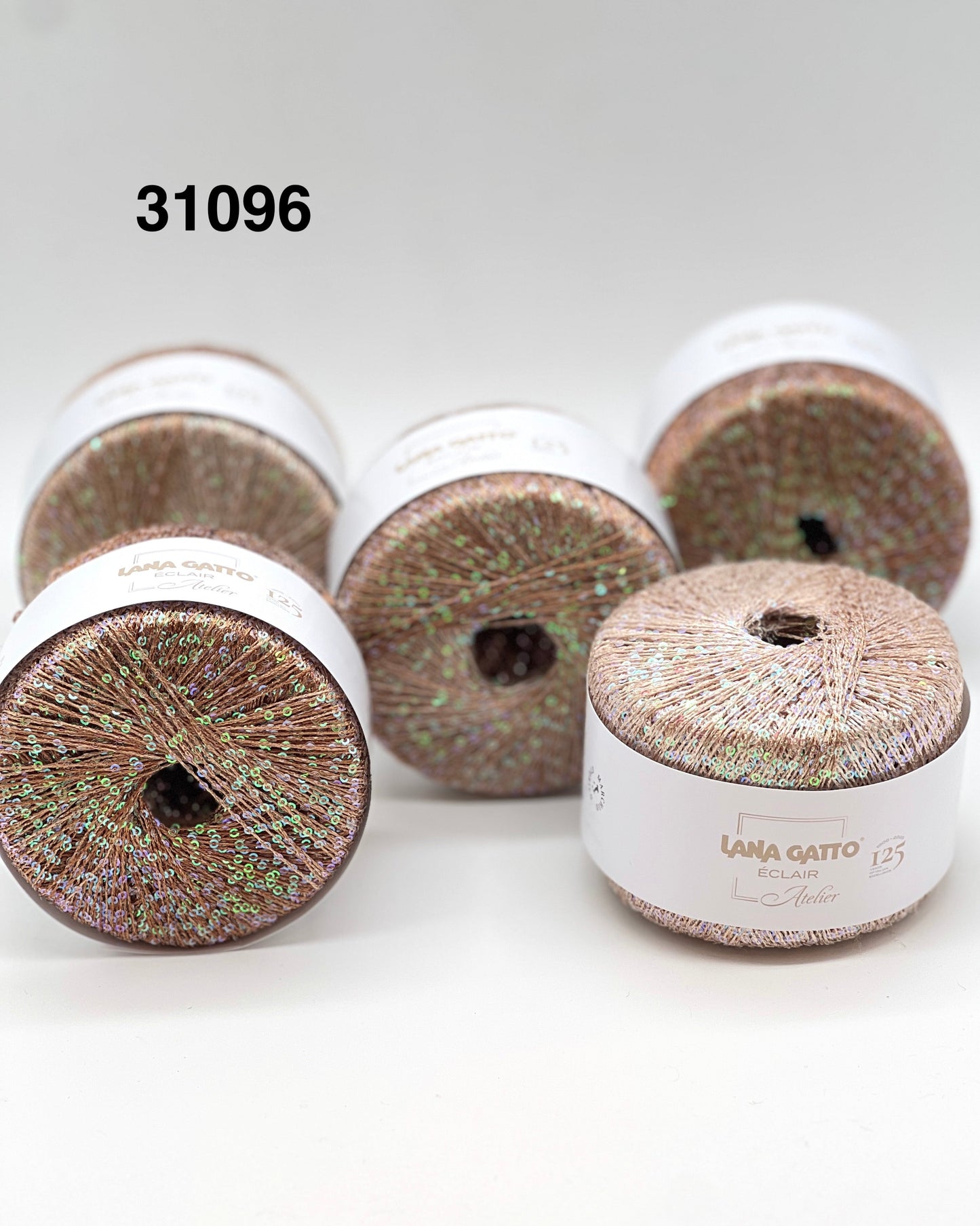 Lana Gatto Éclair sequin yarn ball, gradient thread, rainbow paillettes