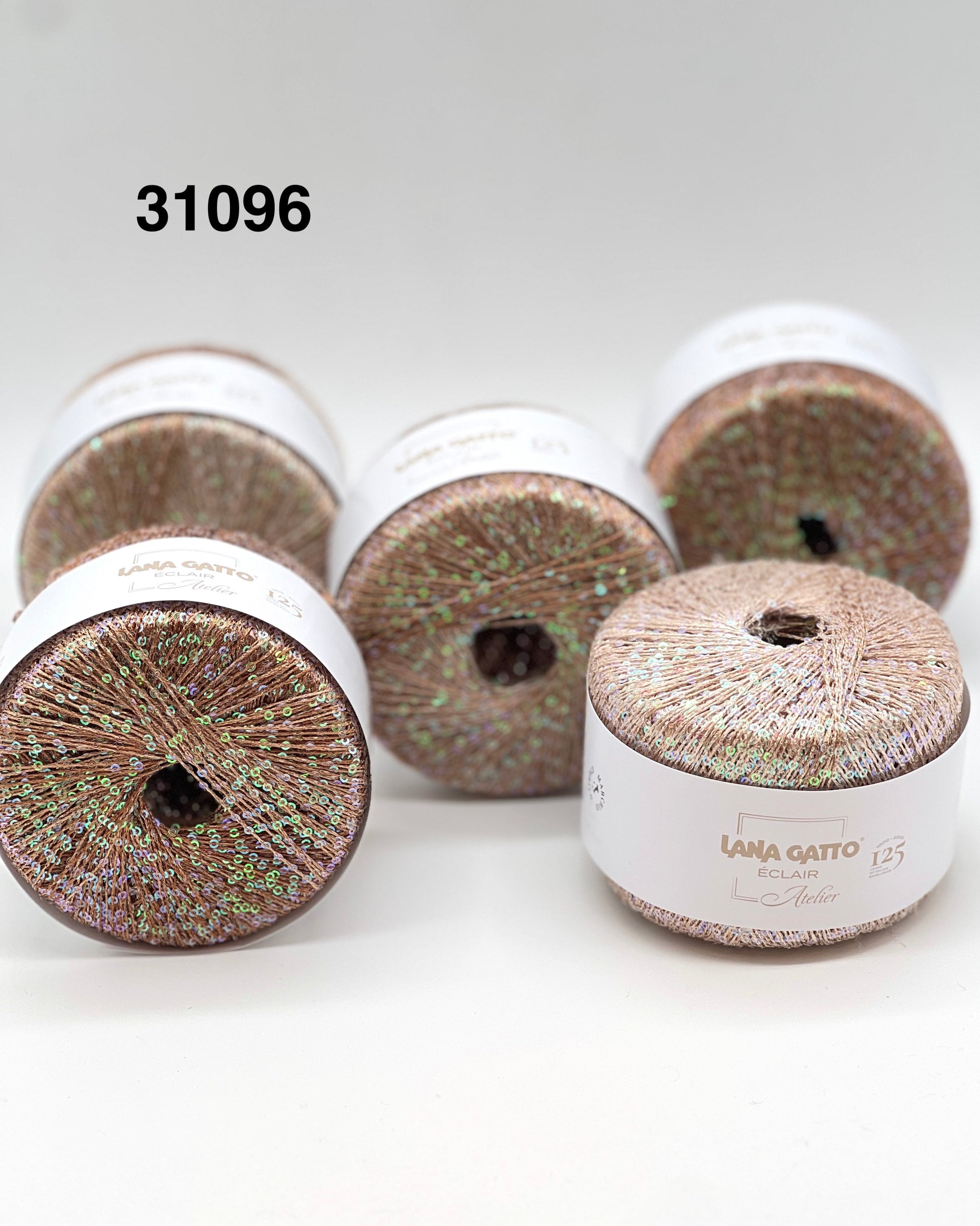 Lana Gatto Éclair sequin yarn ball, gradient thread, rainbow paillettes